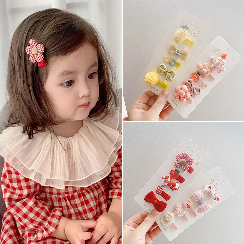

Sweet Children Hair Clips Baby Bows Fruit Hairpins Princess Mini Barrettes Side Clips For Girls Kid Headdress Hair Accessories