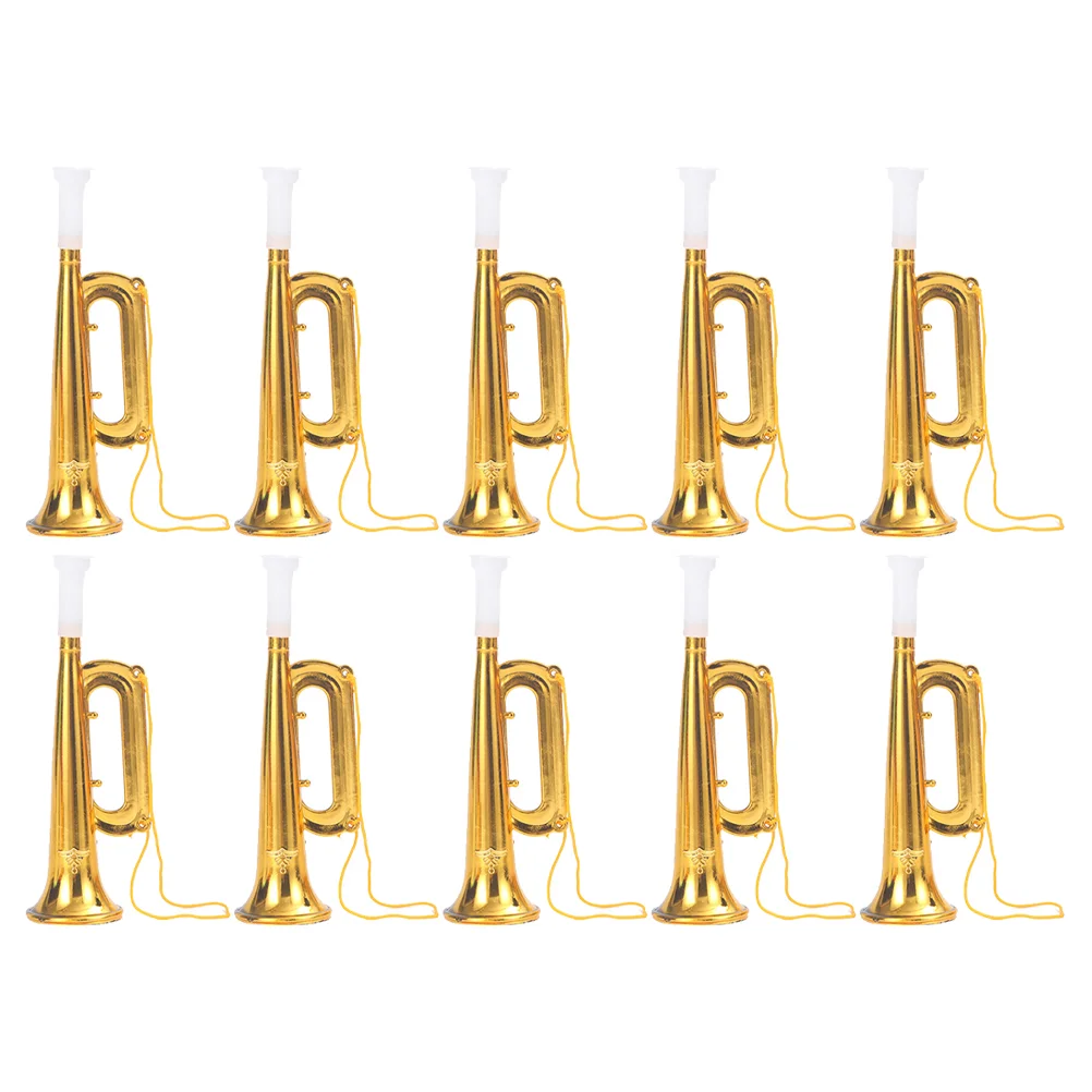 

10 Pcs Trumpet Noise Maker Musical Gifts Golden Noise Makers Kids Rhythm Toys Toddler Trumpet Classroom Prizes Speaker Bike