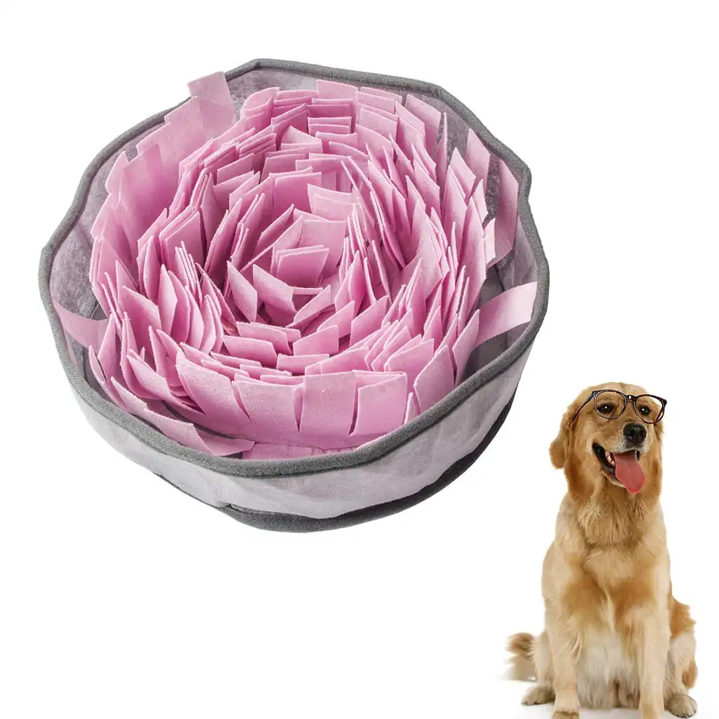 

New Pet Bowl Snuffle Mat, Interactive Dog Feeding Mat for Foraging Skill, Pink