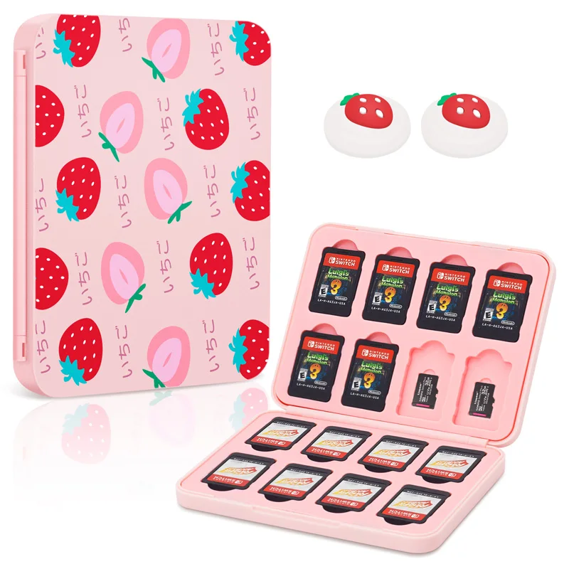 New Portable 32-in-1 Mini Box 16TF Cards + 16 Game Cards Cute Pink Storage Case for Nintendo Switch Oled Games Accessories
