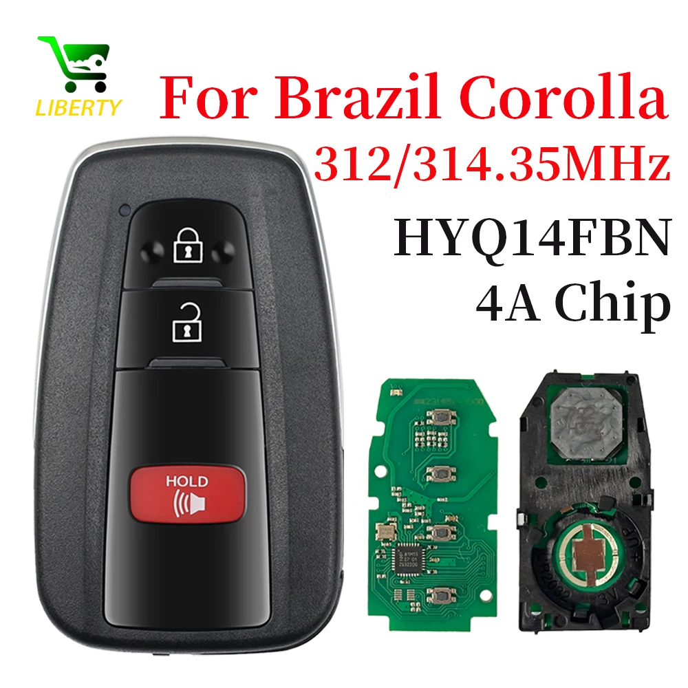 Liberty HYQ14FBN умный автомобильный ключ дистанционного управления для Toyota Corolla Brazil 4A