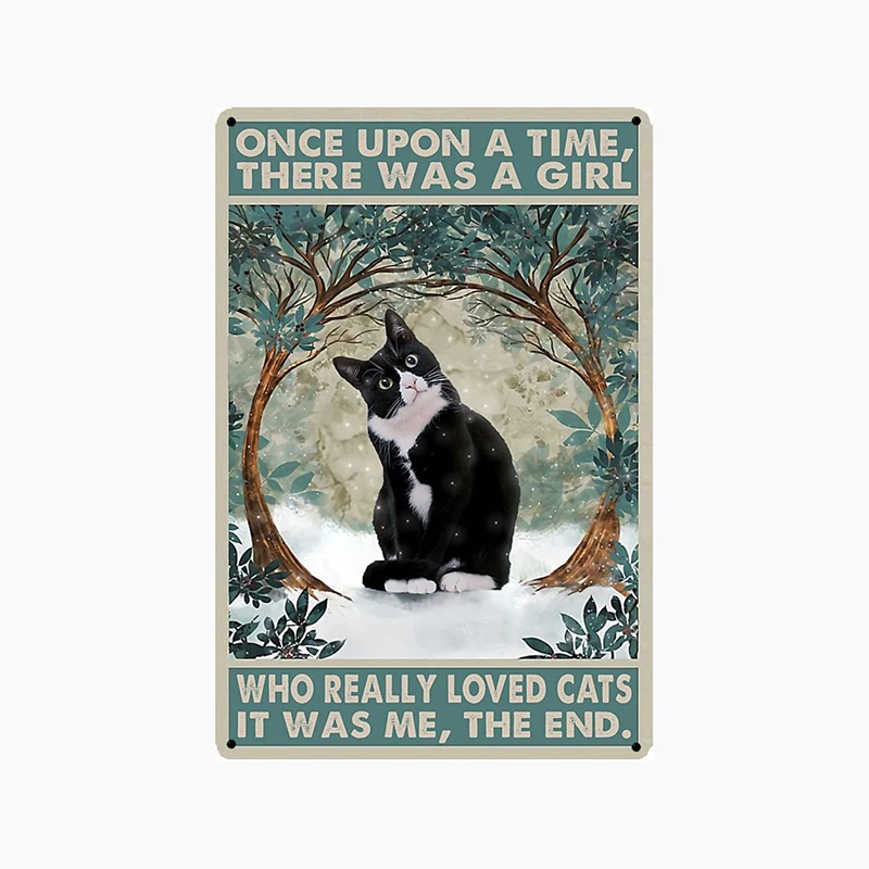 

CUTE CAT Before Coffee After Poster, Cat Poster Vintage Tin Metal Sign Bar Club Cafe Garage Wall Decor Farm Decor Art 20x30CM-A2