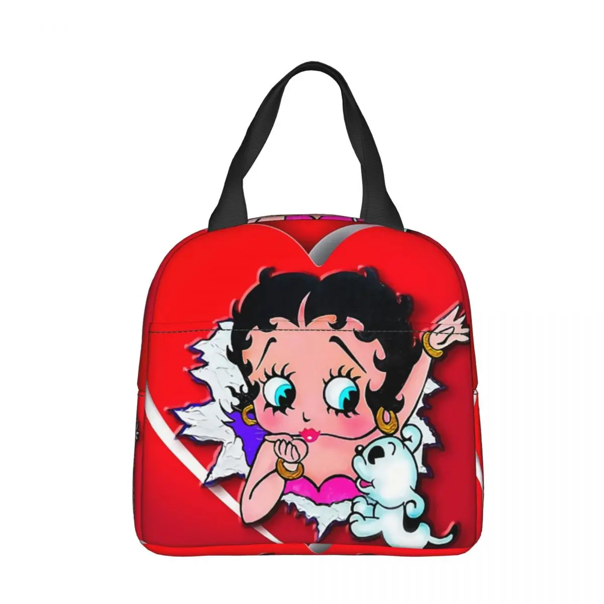 

Детская Алюминиевая сумка Red Love коробка-сумка для обеда Boops Bettys, портативный Ланчбокс из фольги