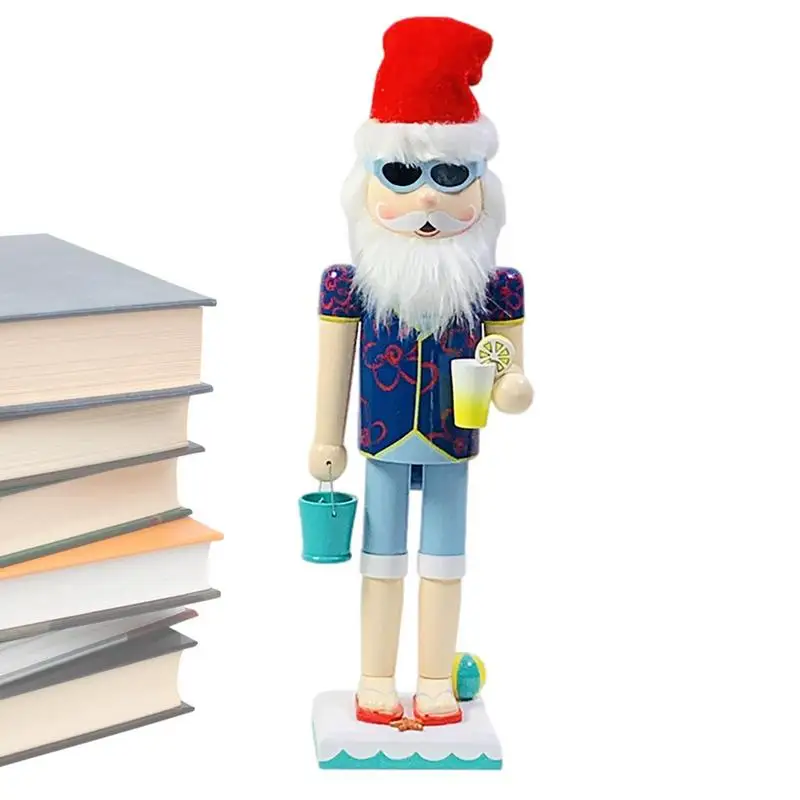 

Рождественский Декор для гайковёров, деревянный гайковёр, фигурки, марионетки, украшение с красной шляпой, праздничный подарок, коллекцион...