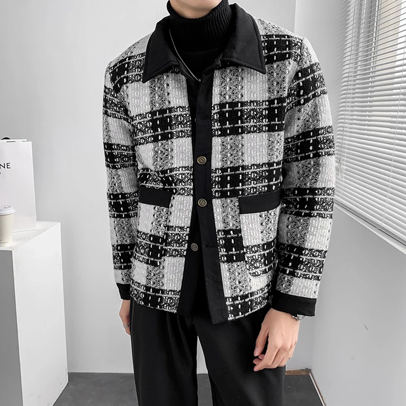 2022 Brand Clothing Male Spring High Quality Leisure Plaid Jackets/Men's  winter coat single-breasted Business Jackets S-2XL