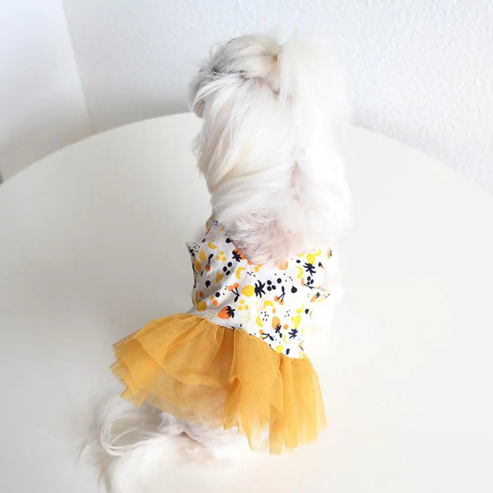 Платье без рукавов для собак удобная весенне-летняя юбка на бретельках с принтом