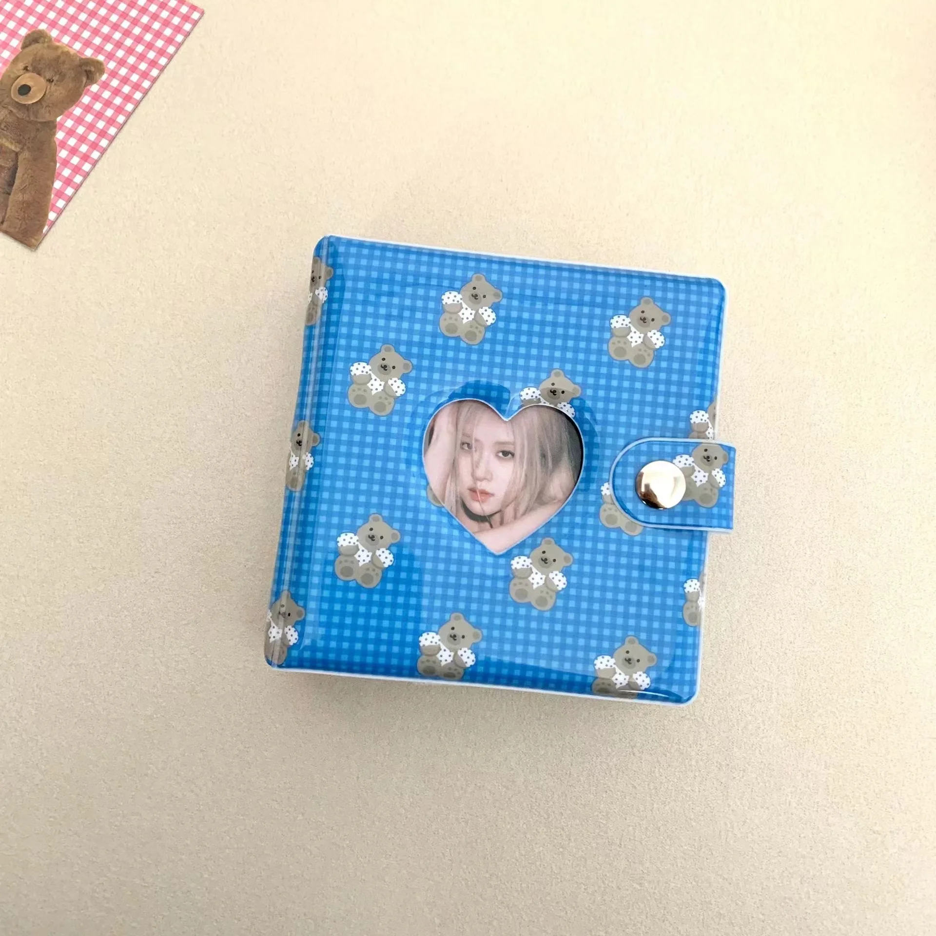 

Kawaii Ins медведь тюльпан 3 дюйма мини Полароид ПВХ связующие карты фотоальбом Kpop фотокарты Коллекция Книга 3 кольца Органайзер книга