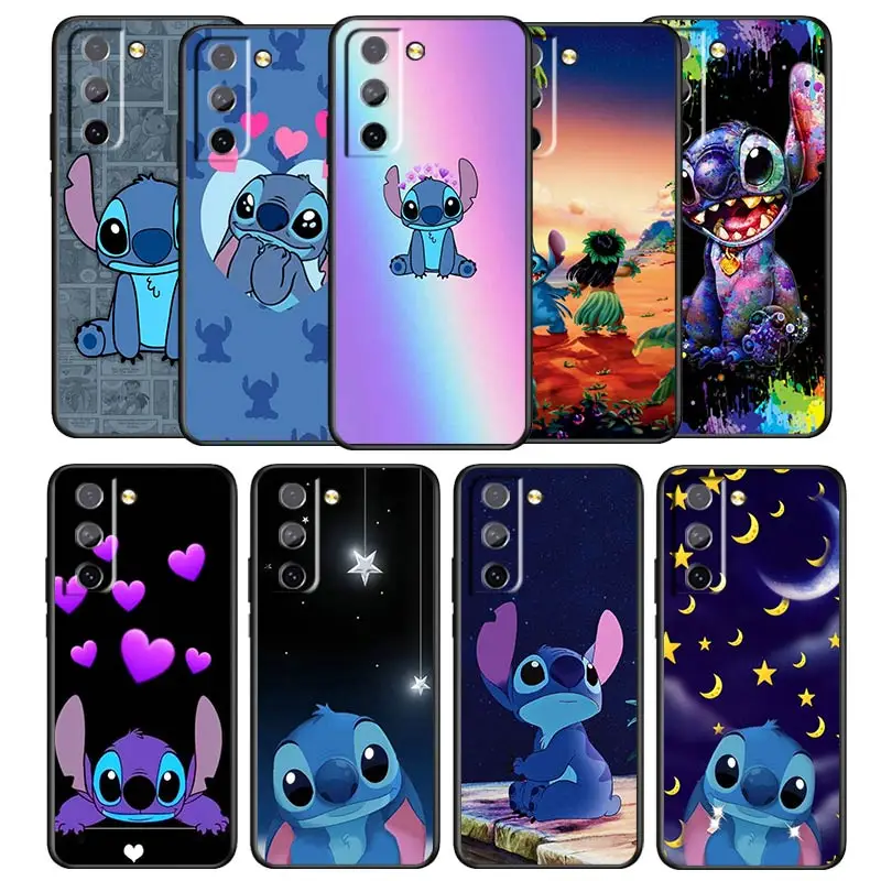 Animation Stitch Phone Case For Samsung Galaxy S22 S21 S20 S10 S10e S9 S8 S7 PRO Ultra Plus FE Lite Black luxury Silicone Back