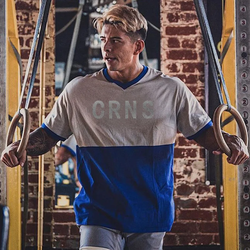 

Футболка мужская Спортивная, хлопок, эластичная, короткий рукав, v-образный вырез, летняя