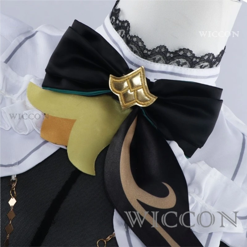 Genshin Impact Emilie Косплей Костюм Парик Платье Униформа Серьги Очки Шляпа Фонтейн Розы