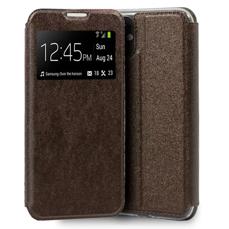 

NEW2023 Cover Case, book type, inside silicone, with iPhone 11 smooth bronze