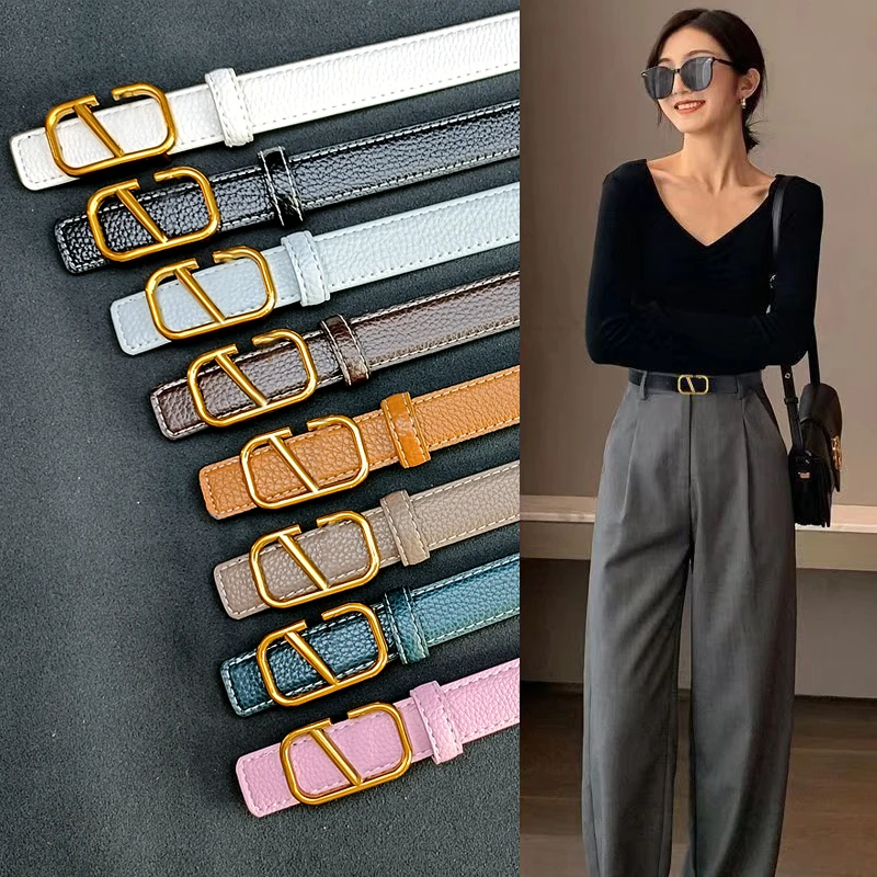 

Ремень из натуральной воловьей кожи для женщин и девушек, 2,5 см