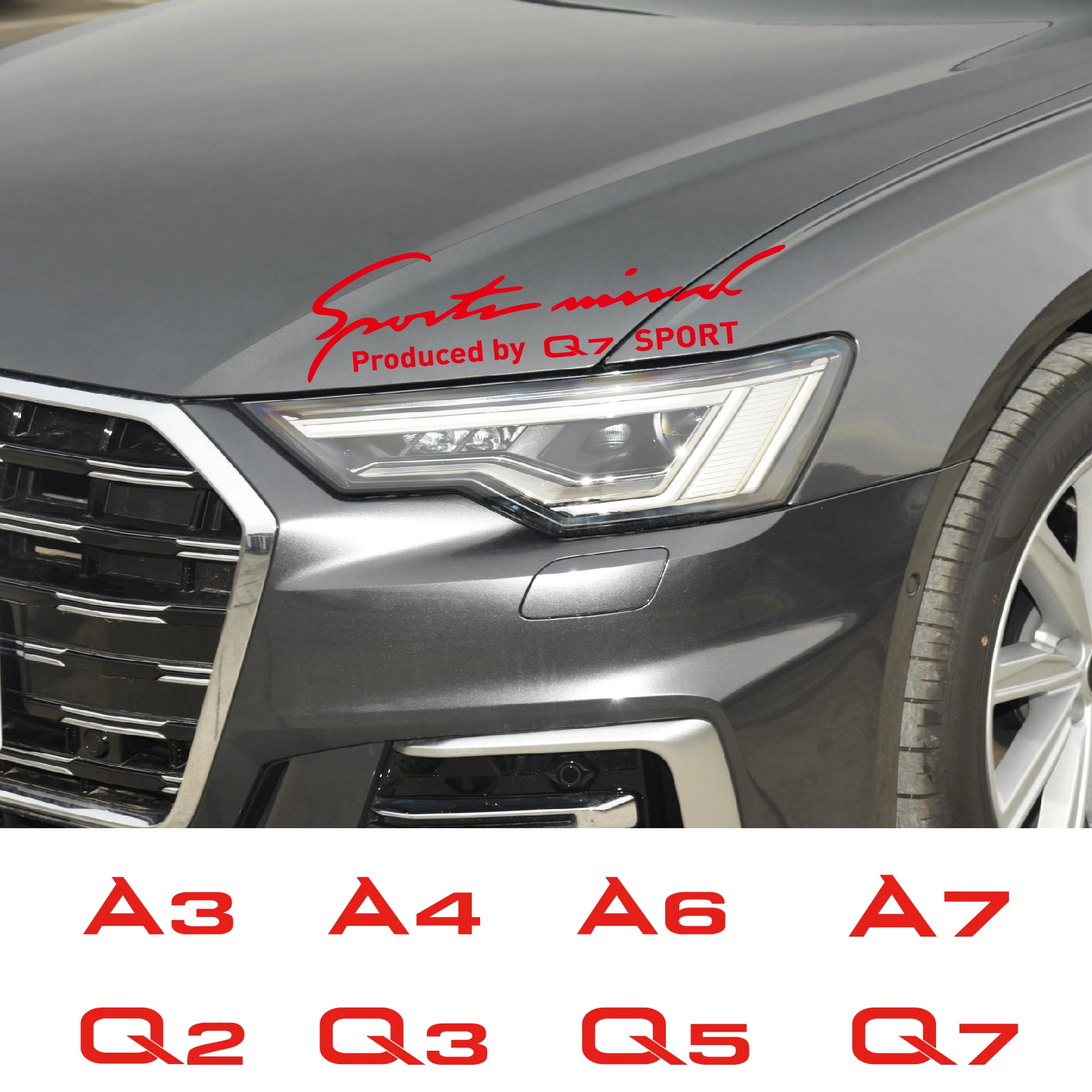 

1pcs Sport Letter Car Headlight Lamp Eyebrow Sticker Vinyl Film Decal for A3 A4 A6 Q2 Q3 Q5 Q6 Q7 A7 A8 A1 A5