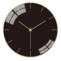 gold luxury glass wall clock elegant black large modern nordic wall clock modern design reloj pared home decoration