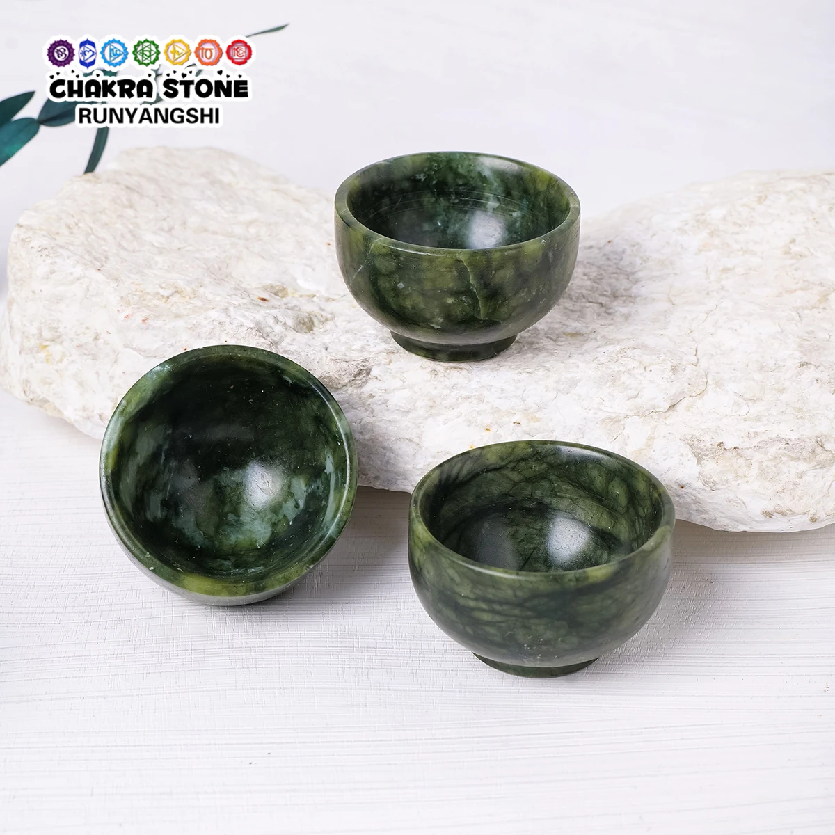 Натуральный зеленый кристалл Neffrita Чайный сервиз Чашка полированная вручную