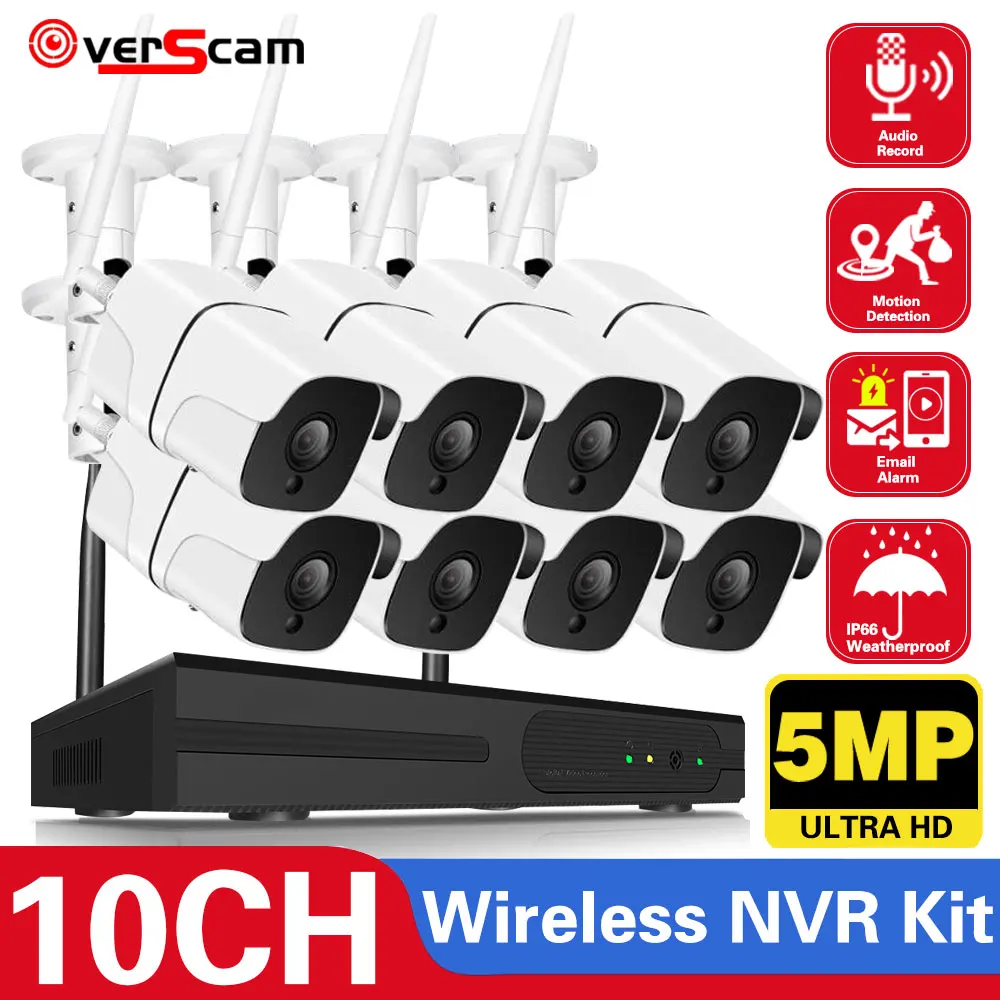 

10CH 8CH H.265 HD 5MP Wireless NVR Recorder For Wirelss CCTV 5MP Camera Add More Wifi Audio CCTV Cameras Ippro Eseecloud App