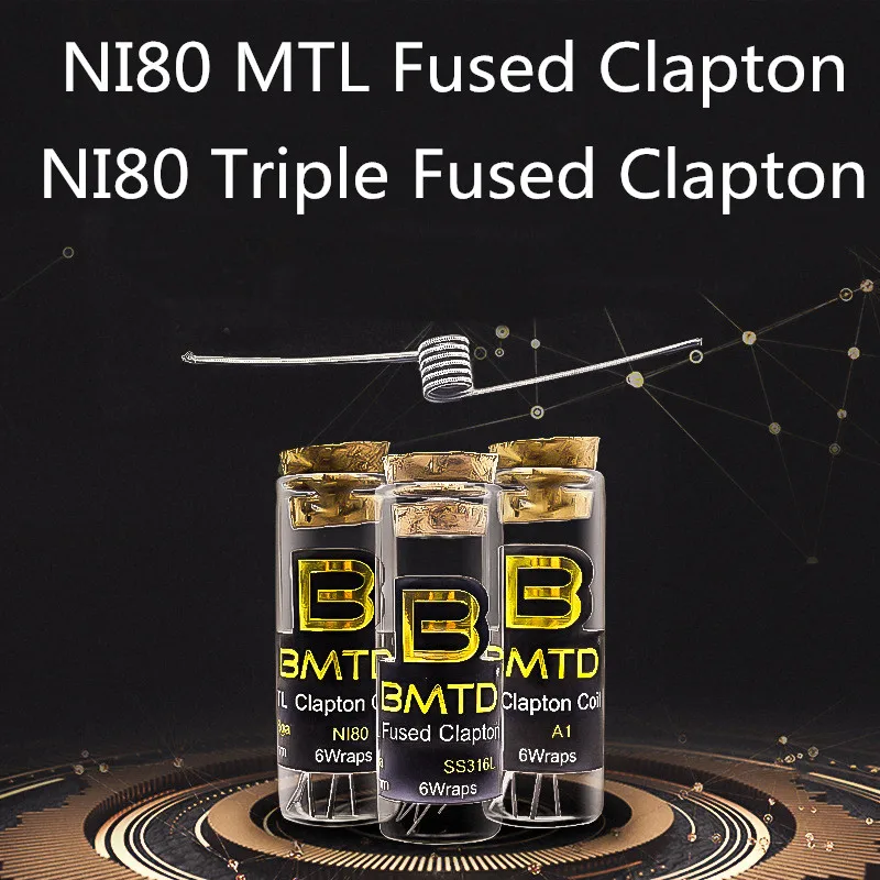 

MTL Triple Fused Clapton Premade Wires MTL Fused Clapton Best Heating Resistance Coil