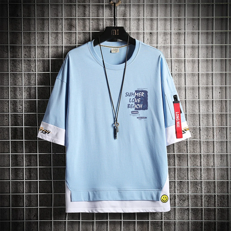 

Hip Hop Loose Mens Streetwear T-shirts Casual Classic 2023 Summer Short Sleeves Black White Tshirt Tees Oversize 4XL T Shirt