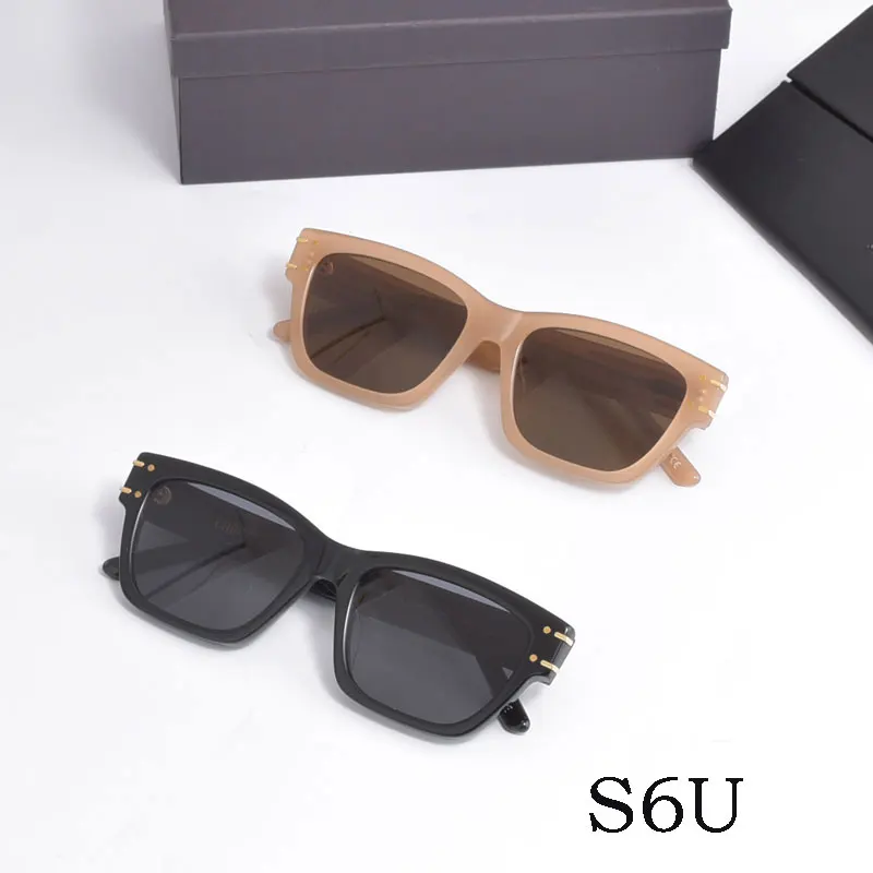 

High Quality Luxury Brand Design Signature S6U Sunglasses Square Frames UV400 Lens Sunglasses Women Men With Original Package