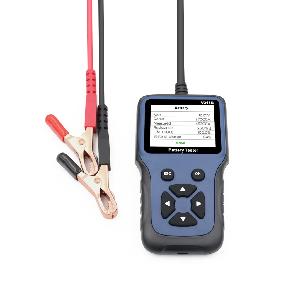 

V311B Car Battery Tester 12V 100-2000 CCA 2Ah-220Ah Battery System Detect Auto Battery Analyzer Car Battery Tool PK KW208