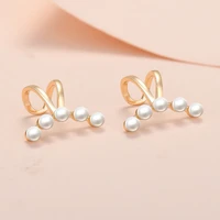 fashion creative pearl ladies earrings ear clip earrings c shaped pearls do not pierce the ears fashion trend jewelry gifts
