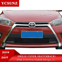 abs front grille cover for toyota yaris xp150 hatchback 2014 2015 2016 2017 accessories racing grill part for toyota yaris l