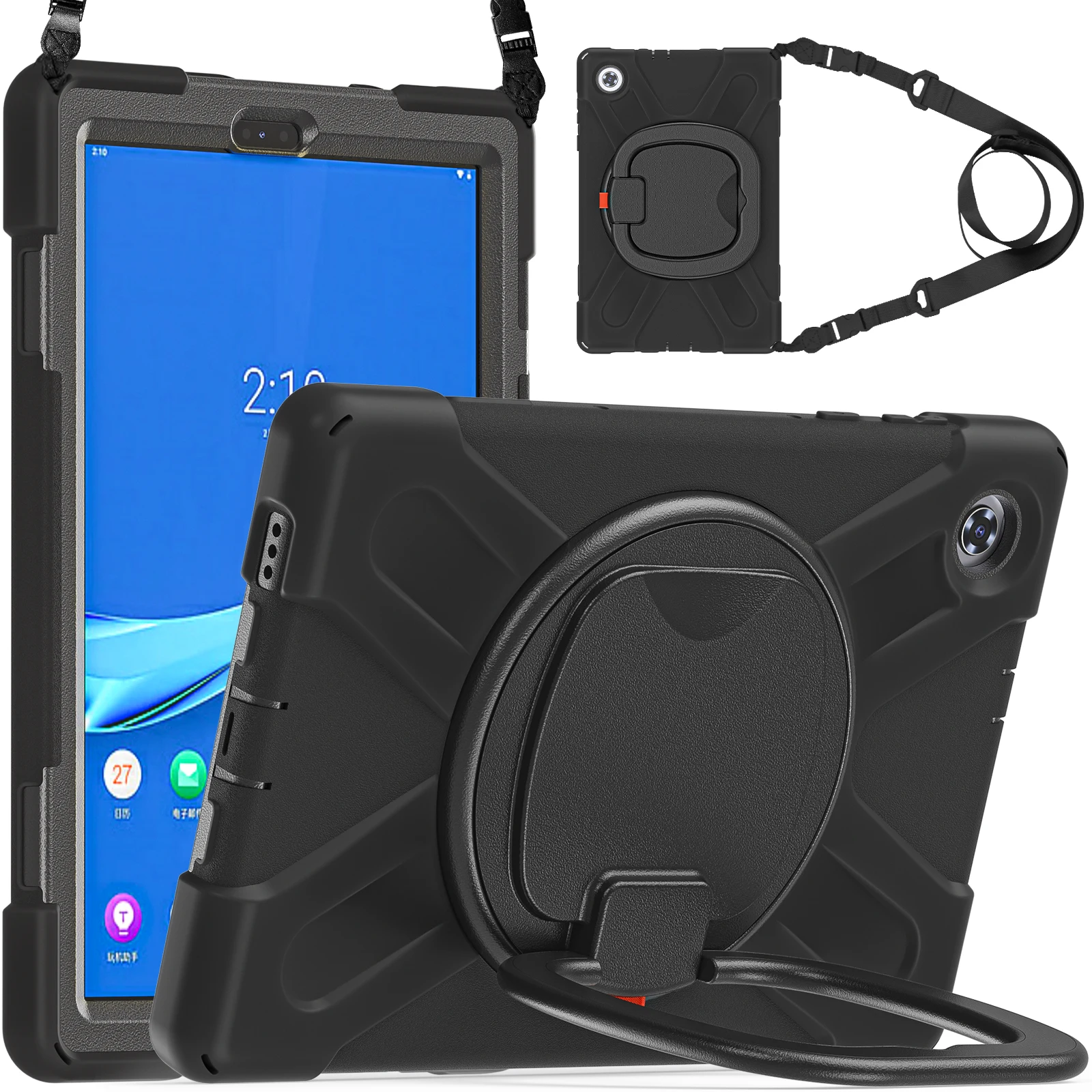 

For Lenovo Tab M10 FHD Plus 10.3'' TB-X606F Tablet Case Funda For M10 Plus 10.3'' TB-606X Stand Cover With Shoulder Strap