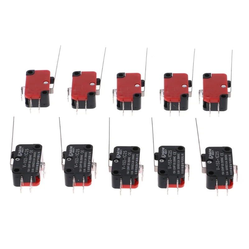 

10pcs V-153-1C25 Limit Switches Long Straight Hinge Lever Type SPDT Micro Switch DropShip