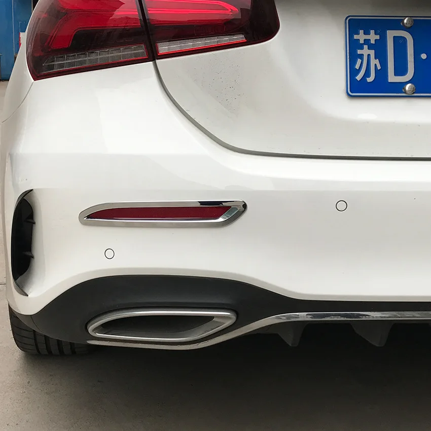 

2 Pcs Chrome Rear Tail Fog Light Cover Trim for Mercedes Benz Class A A180L A200L Fog Lamp Chrome Trim Foglight Frame Cover