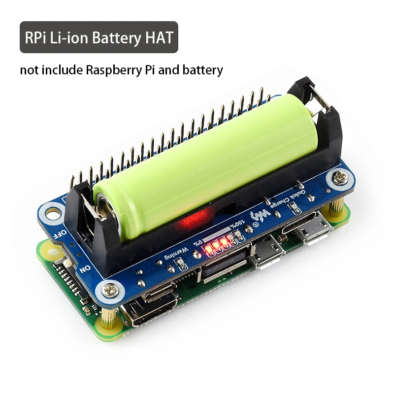 

Li-ion Battery HAT For Raspberry Pi 4 5V Output Quick Charge Lithium Expansion Board Compatible With Rasberry Pi4 3B Pi3 Zero W