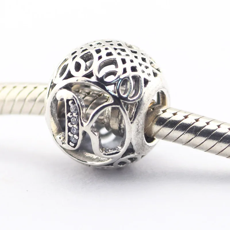 

Vintage Clear CZ Girl S925 Dangle Product Pendant Real Chain Bracelets Collection Friends Beads