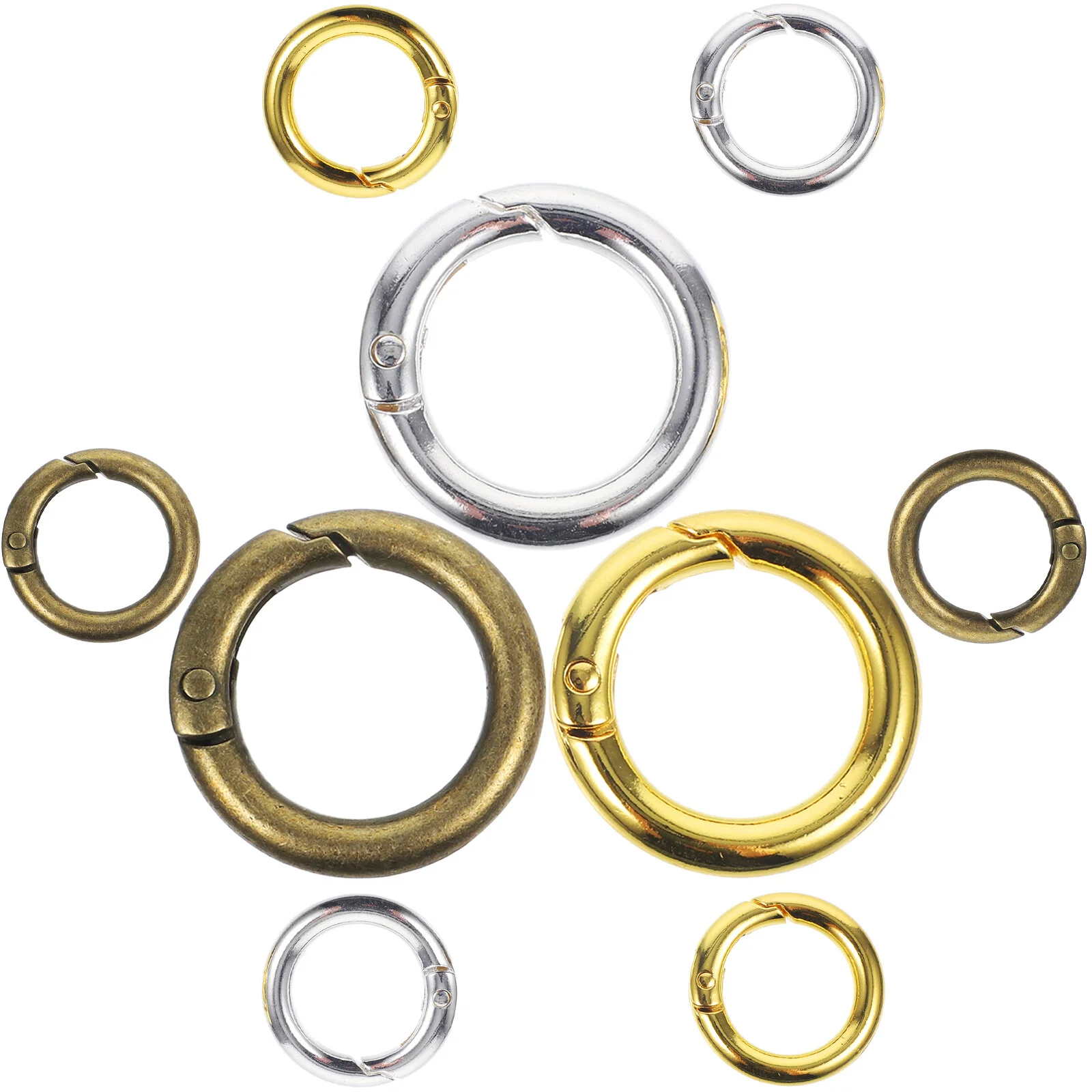 Bag Buckle Round Keychain Ring Spring O-rings Carabiner DIY Buckles Clip Keychains