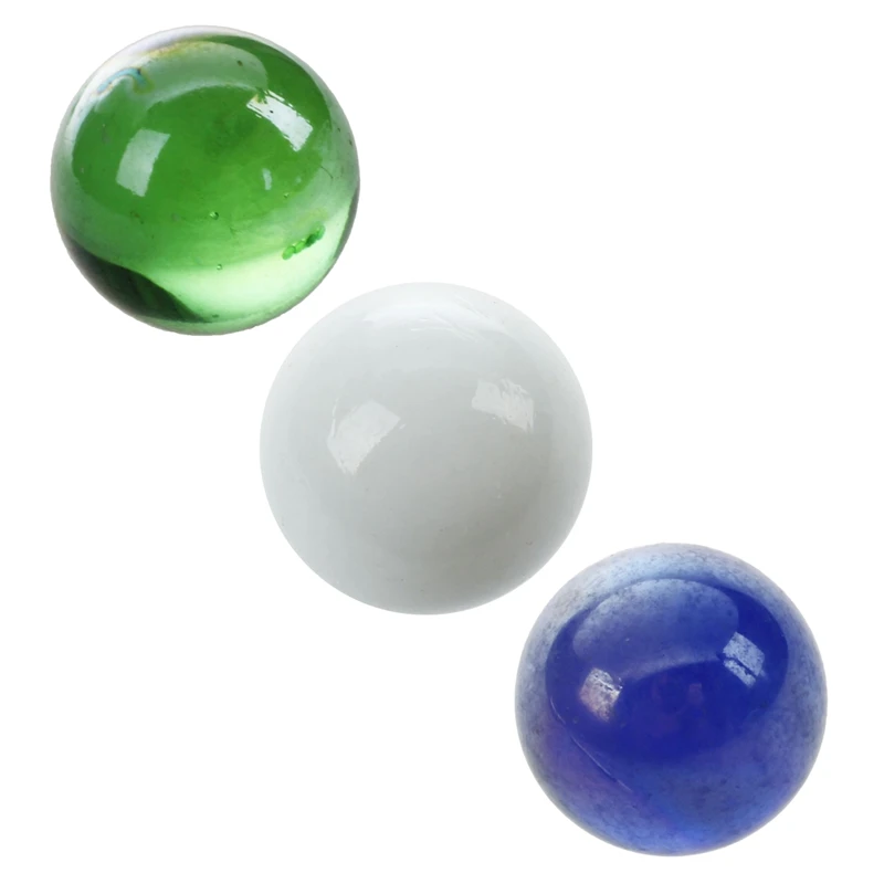 

10 Pcs Marbles 16Mm Glass Marbles Knicker Glass Balls Decoration Color Nuggets Toy Green & White & Dark Blue(3Set)