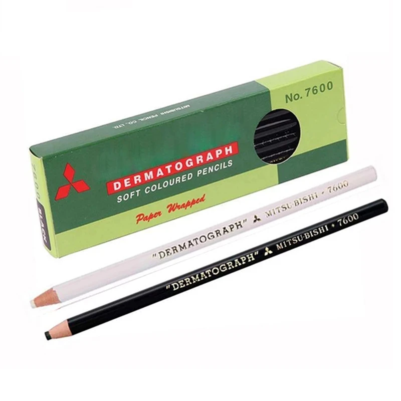 

2pc Black Eyebrow Pencils Waterproof Long Lasting Pernament Makeup Brow Pen Dermograph 7600 Pencil Positioning Marker Paint Tool