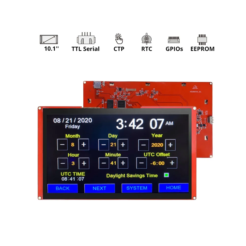 Купи 10.1" 1024*600 Nextion Intelligent HMI Display Serial LCD Module NX1060P101-011C-I whit Capacitive touch screen за 1,956 рублей в магазине AliExpress