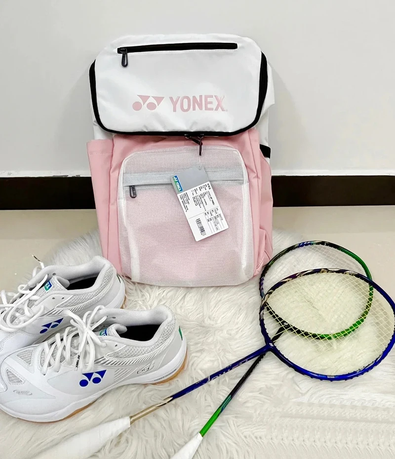 Original YONEX Women's Light Badminton Backpack With Independent Shoes Compartment Light Sport Racquet Bag Holds Up To 2 Rackets