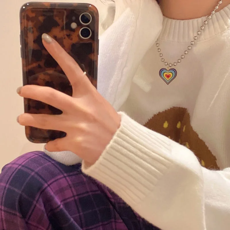 

Colorful Multilayered Heart Necklace For Women Couples Lovers Necklaces Fashion Women's Neck Chain Jewelry Valentine's Day Gift