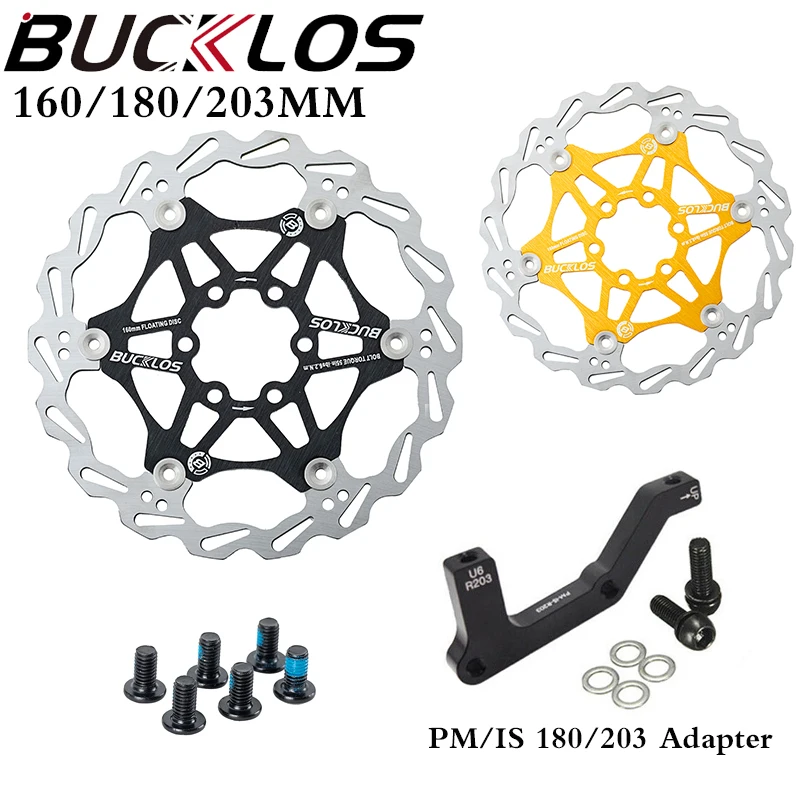 

BUCKLOS велосипедный Гидравлический тормозной ротор 160/180/203 мм теплоотвод велосипедный плавающий ротор MTB Дисковая тормозная колодка с адаптер...