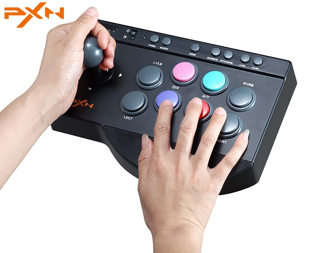 PXN 0082 USB Wired Game Joystick Arcade Console Rocker Fighting Controller Gaming Joystick for PS3/PS4/Xbox/Switch/PC/Android TV