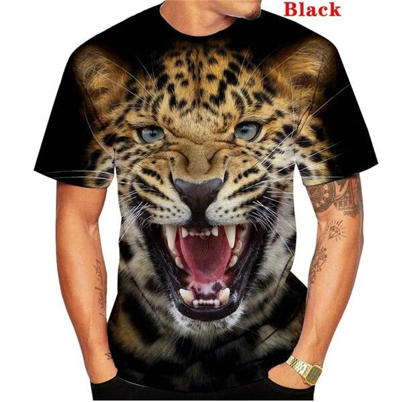 

Футболка женская с леопардовым принтом и 3D-принтом Пантеры