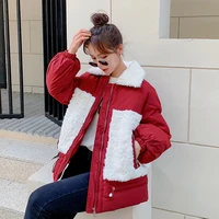 winter womens clothing 2021 new fashion casual down long sleeved loose zipper patchwork warmth and thick plus velvet jacket