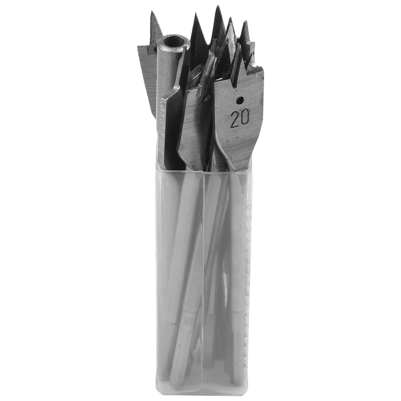 

Hot 15Pcs Full Carbon Steel Hex Shank Spade Flat Wood Drill Bit Set For Metal 6-25Mm High Steel Wood Drilling Power Tools Kit