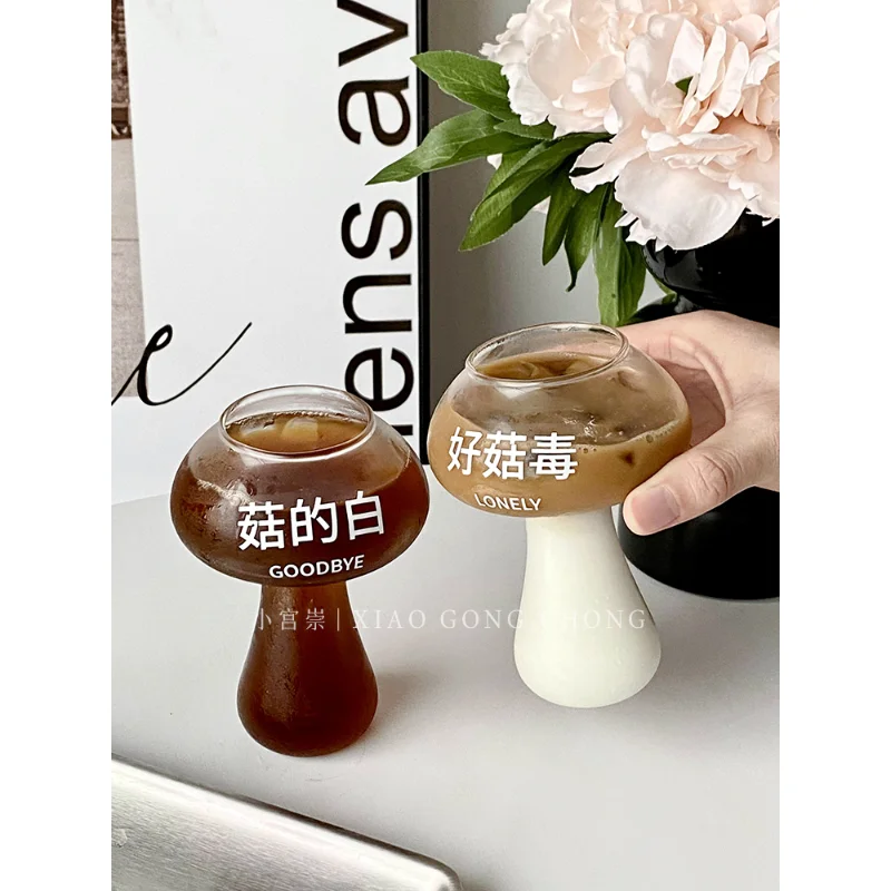 

Cute mushroom cup, creative, personalized, good shape, mushroom poison glass, funny ice American Latte cup, juice cup