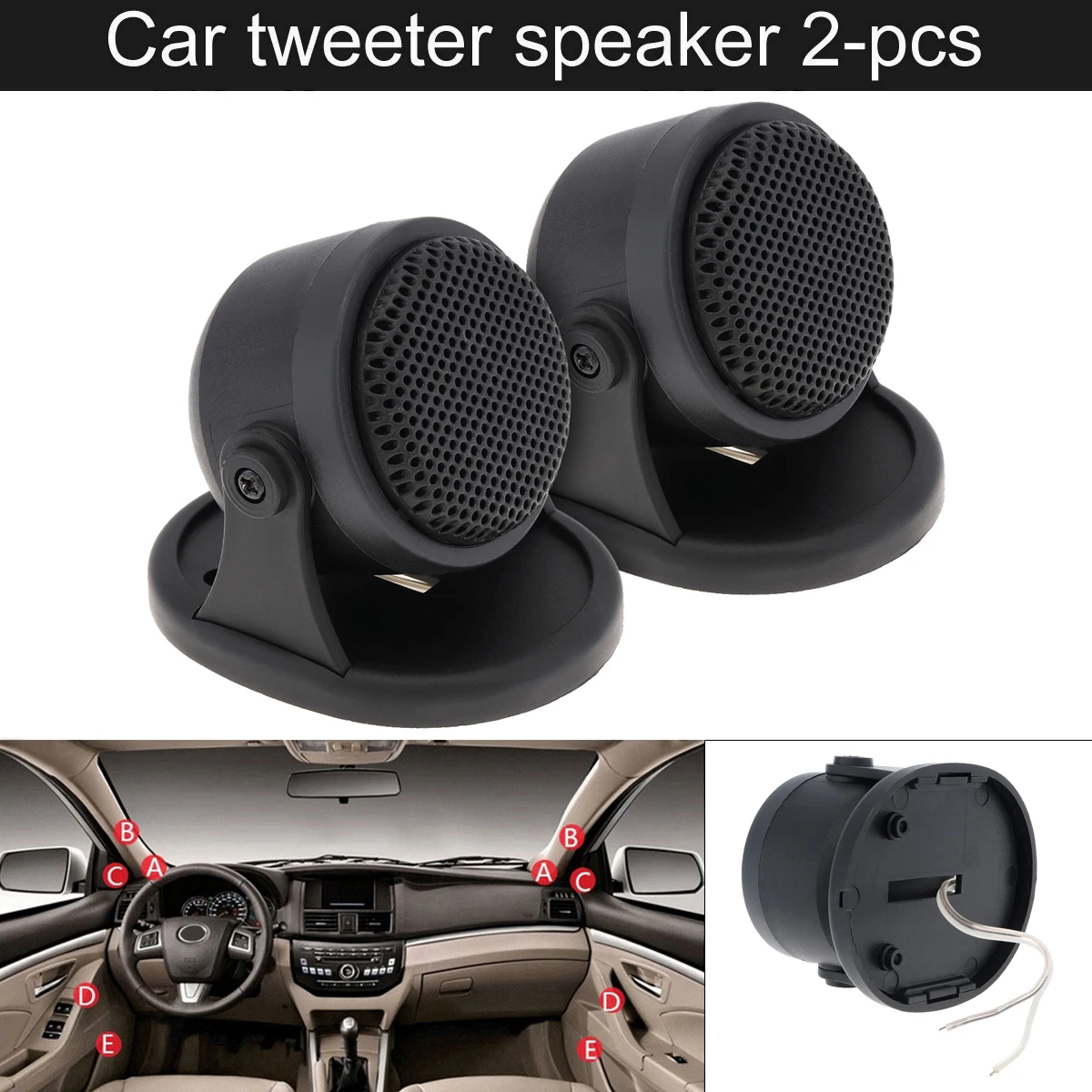 

2pcs 20W Mini Dome Tweeter Universal High Efficiency Car Speakers Loudspeaker for Car Audio System