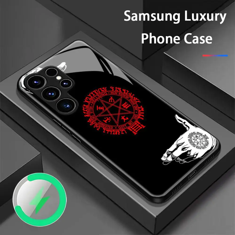 Чехол для телефона A-Alucard H-Hellsing vampire Samsung S25 S24 S23 S22 S21 S20 Plus Ultra Note20 стеклянный