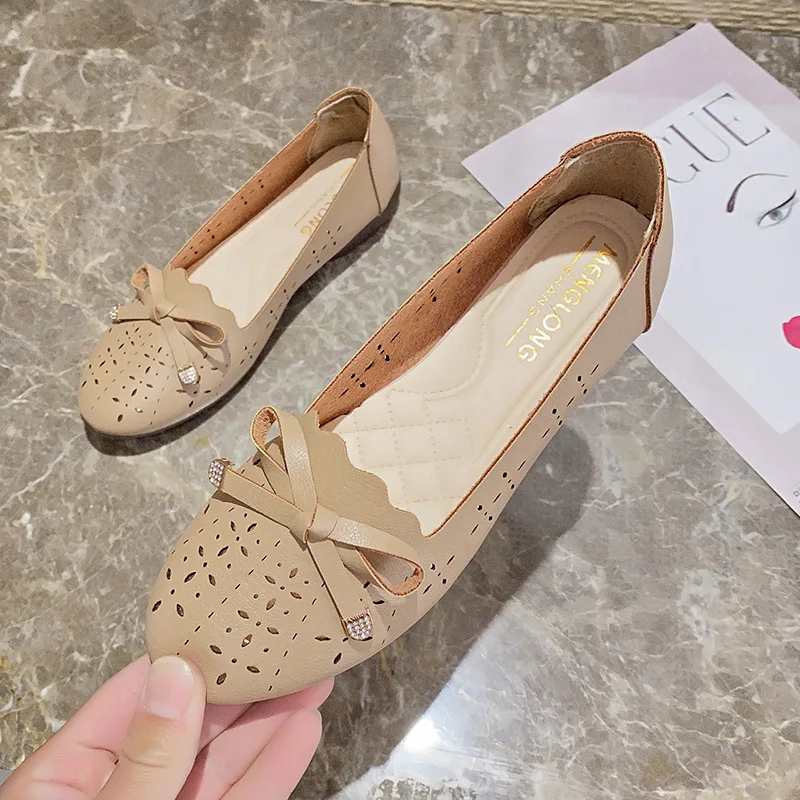 

Повседневные женские туфли с закрытым носком и острым носком, осенняя женская обувь с бантом, бабушка, новинка, лето-осень, платье с бабочкой, базовая обувь на плоской подошве L
