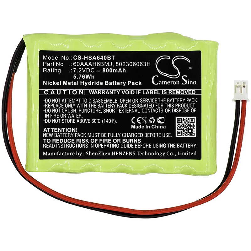 

CS 800mAh Battery For Yale 60AAAH6BMJ 802306063H HSA6400 Premium Alarm Control HSA6410 Panels Panel Easy Fit Easy EF Easy AI