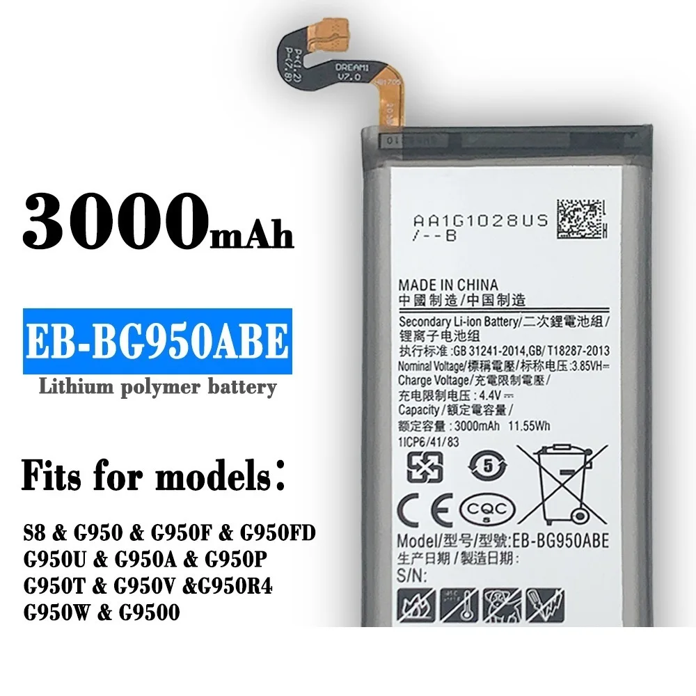 

EB-BG950ABE EB-BG950ABA Orginal Battery For Samsung Galaxy S8 SM-G9508 G950T G950U V F S G950A G9500 Rechargeable Bateria +Tools