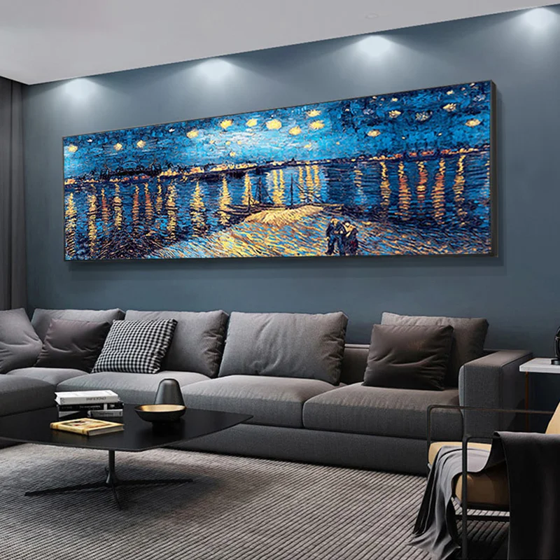 

Impressionist Van Gogh Artwork Oil Paintings Print on Canvas Abstract Wheat Field Starry Night Poster Home Wall Decor (No Frame)