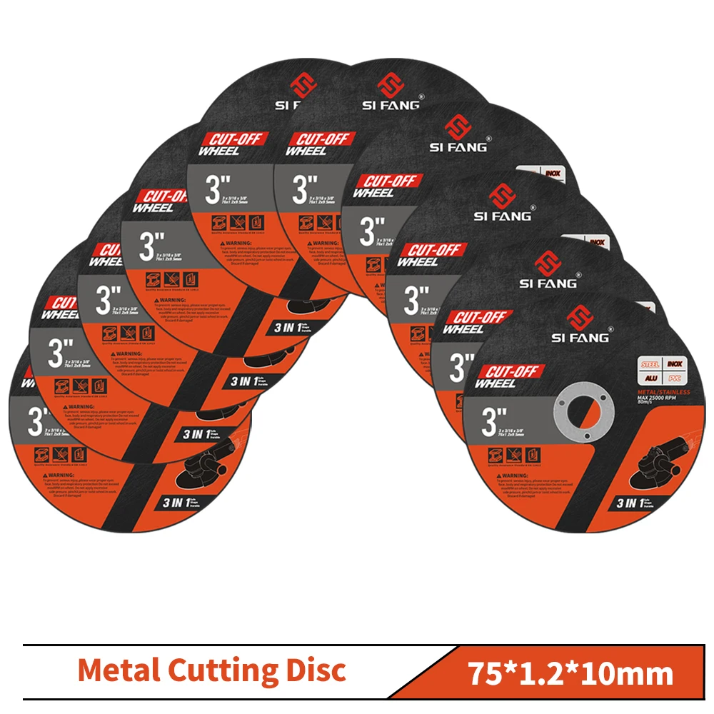 10 шт. круговые шлифовальные диски из смолы SI FANG 75 мм для резки металла
